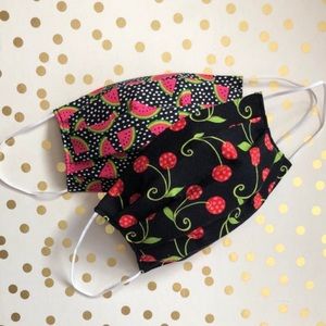 Face mask cherry print & watermelon print